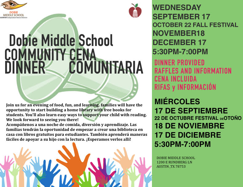 Community Dinner - Sept. 17th at 5pm